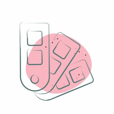 Simge Rengi Paleti. Kumaş sembolüyle ilgili. Renkli Leke Biçimi. dizayn edilebilir