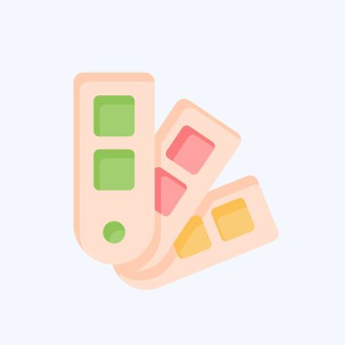 Simge Rengi Paleti. Kumaş sembolüyle ilgili. Düz stil. dizayn edilebilir