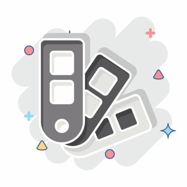 Simge Rengi Paleti. Kumaş sembolüyle ilgili. Çizgi roman. dizayn edilebilir