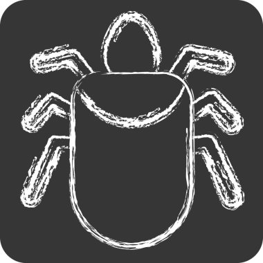 Icon Colorado Böceği. Böceklerin sembolü. Tebeşir stili. dizayn edilebilir