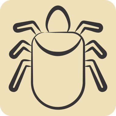 Icon Colorado Böceği. Böceklerin sembolü. El çizimi tarzı. dizayn edilebilir