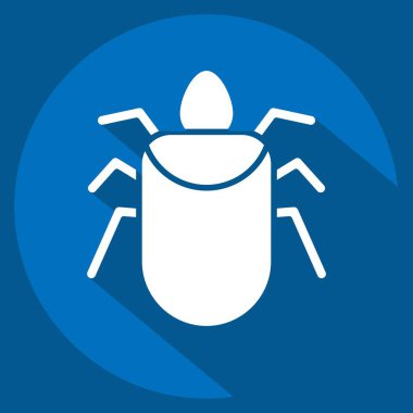 Icon Colorado Böceği. Böceklerin sembolü. Uzun gölge tarzı. dizayn edilebilir