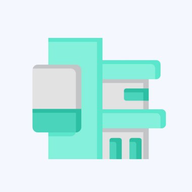 Simge Şirketi Ofisi. Endüstri sembolüyle ilgili. Düz stil. dizayn edilebilir