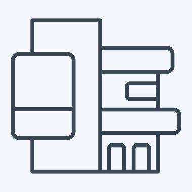 Simge Şirketi Ofisi. Endüstri sembolüyle ilgili. Sıra tarzı. dizayn edilebilir