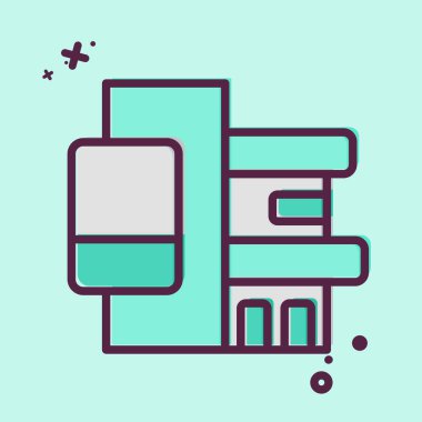 Simge Şirketi Ofisi. Endüstri sembolüyle ilgili. MBE tarzı. dizayn edilebilir