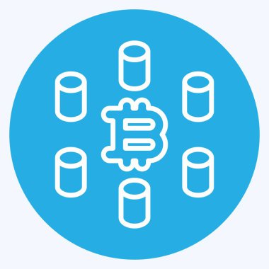 Simge Hesaplama Kümesi. Kripto para birimi sembolüyle ilgili. mavi gözler tarzı