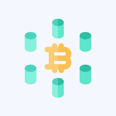 Simge Hesaplama Kümesi. Kripto para birimi sembolüyle ilgili. düz biçim