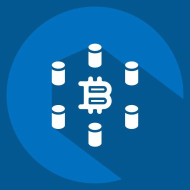 Simge Hesaplama Kümesi. Kripto para birimi sembolüyle ilgili. uzun gölge biçimi