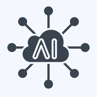 Simge Bağlantısı. Yapay Zeka sembolüyle ilgili. Kabartma biçimi