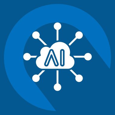 Simge Bağlantısı. Yapay Zeka sembolüyle ilgili. uzun gölge biçimi