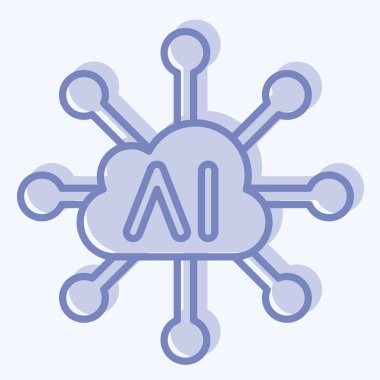 Simge Bağlantısı. Yapay Zeka sembolüyle ilgili. iki ton biçimi