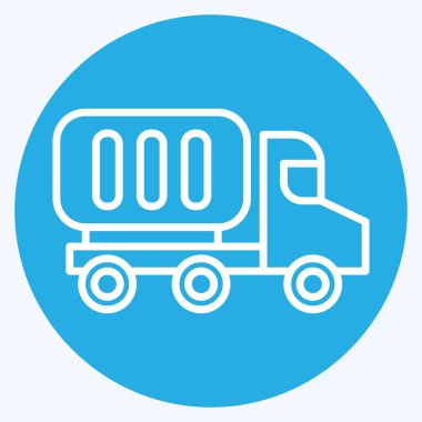 Simge konteynır kamyonu. Endüstri sembolüyle ilgili. Mavi gözlü. dizayn edilebilir