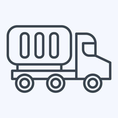 Simge konteynır kamyonu. Endüstri sembolüyle ilgili. Sıra tarzı. dizayn edilebilir