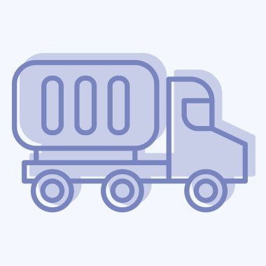 Simge konteynır kamyonu. Endüstri sembolüyle ilgili. İki ton stili. dizayn edilebilir