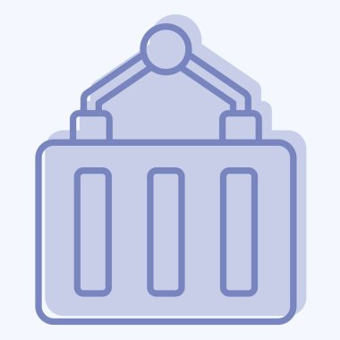 Simge Kutusu. Endüstri sembolüyle ilgili. İki ton stili. dizayn edilebilir