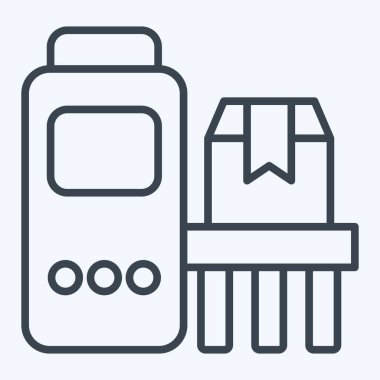 Simge taşıyıcı. Endüstri sembolüyle ilgili. Sıra tarzı. dizayn edilebilir