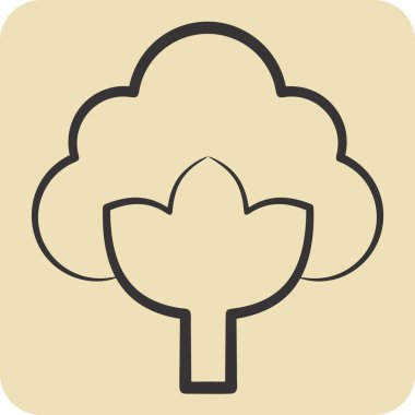 Simge Cotton. Kumaş sembolüyle ilgili. El çizimi tarzı. dizayn edilebilir