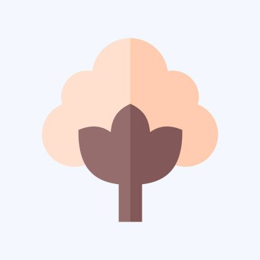 Simge Cotton. Kumaş sembolüyle ilgili. Düz stil. dizayn edilebilir