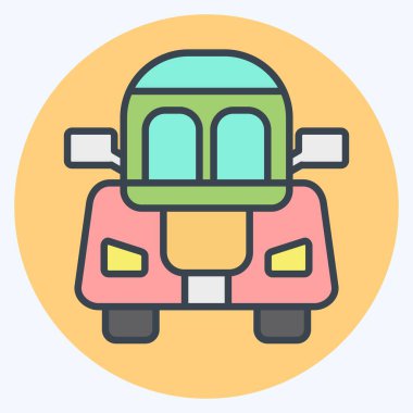 İkon Coupe. Araç sembolüyle ilgili. renk arkadaşı stili. düzenlenebilir