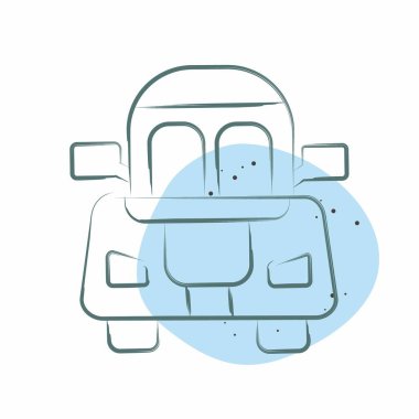 İkon Coupe. Araç sembolüyle ilgili. Renkli Leke Biçimi. düzenlenebilir