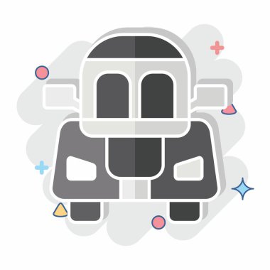 İkon Coupe. Araç sembolüyle ilgili. Çizgi roman. düzenlenebilir