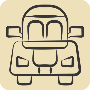 İkon Coupe. Araç sembolüyle ilgili. El çizimi tarzı. düzenlenebilir