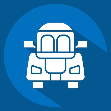 İkon Coupe. Araç sembolüyle ilgili. Uzun gölge tarzı. düzenlenebilir