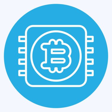 Simge İşlemcisi Madencilik. Kripto para birimi sembolüyle ilgili. mavi gözler tarzı