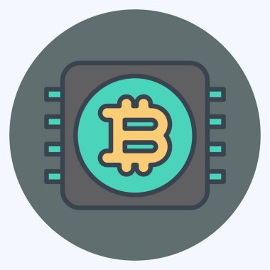 Simge İşlemcisi Madencilik. Kripto para birimi sembolüyle ilgili. renk eşi biçimi