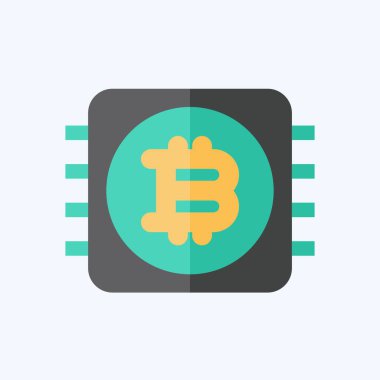 Simge İşlemcisi Madencilik. Kripto para birimi sembolüyle ilgili. düz biçim