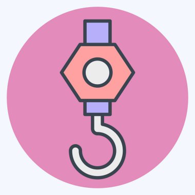 İkon Turna. İnşaat Mühendisliği sembolüyle ilgili. renk arkadaşı stili. dizayn edilebilir