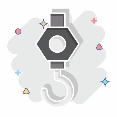 İkon Turna. İnşaat Mühendisliği sembolüyle ilgili. Çizgi roman. dizayn edilebilir