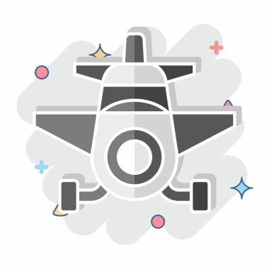 Simge Kırpıcı Duster. Araç sembolüyle ilgili. Çizgi roman. düzenlenebilir