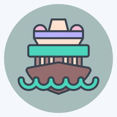 Simge Gezisi Gemisi. Araç sembolüyle ilgili. renk arkadaşı stili. düzenlenebilir