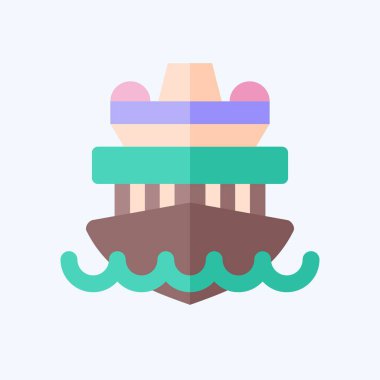 Simge Gezisi Gemisi. Araç sembolüyle ilgili. Düz stil. düzenlenebilir