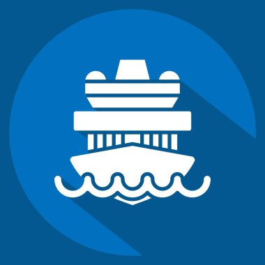 Simge Gezisi Gemisi. Araç sembolüyle ilgili. Uzun gölge tarzı. düzenlenebilir