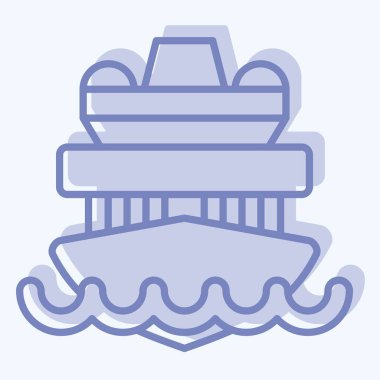 Simge Gezisi Gemisi. Araç sembolüyle ilgili. İki ton stili. düzenlenebilir