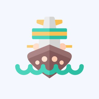 Simge Kruvazörü. Araç sembolüyle ilgili. Düz stil. düzenlenebilir