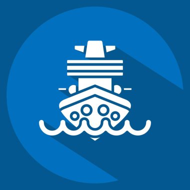 Simge Kruvazörü. Araç sembolüyle ilgili. Uzun gölge tarzı. düzenlenebilir