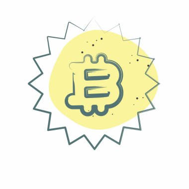 Simge Şifreleme. Kripto para birimi sembolüyle ilgili. Renkli Leke Biçimi