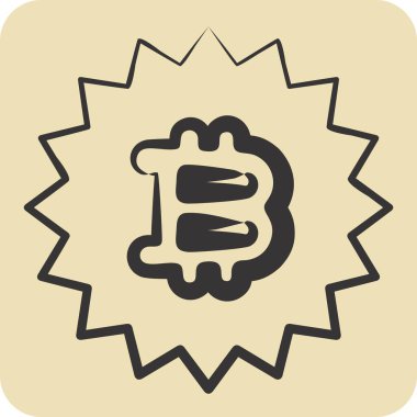 Simge Şifreleme. Kripto para birimi sembolüyle ilgili. el çizimi biçim