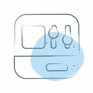 Simge Kontrol Paneli. Endüstri sembolüyle ilgili. Renkli Leke Biçimi. dizayn edilebilir