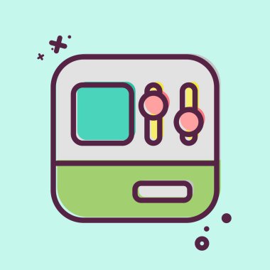 Simge Kontrol Paneli. Endüstri sembolüyle ilgili. MBE tarzı. dizayn edilebilir