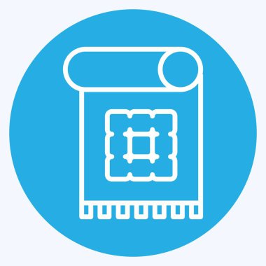 Simgesel Dekoratif Tekstil. Kumaş sembolüyle ilgili. Mavi gözlü. dizayn edilebilir