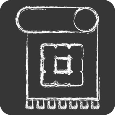 Simgesel Dekoratif Tekstil. Kumaş sembolüyle ilgili. Tebeşir stili. dizayn edilebilir