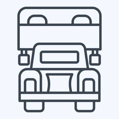 Simge Teslimat Kamyonu. Araç sembolüyle ilgili. Sıra tarzı. düzenlenebilir