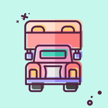 Simge Teslimat Kamyonu. Araç sembolüyle ilgili. MBE tarzı. düzenlenebilir