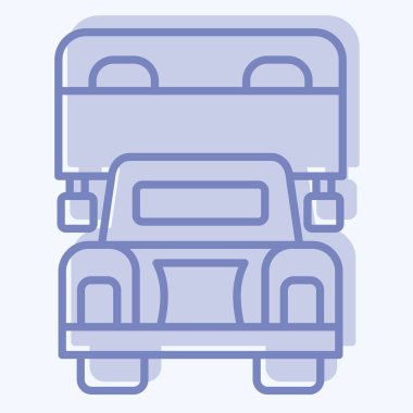 Simge Teslimat Kamyonu. Araç sembolüyle ilgili. İki ton stili. düzenlenebilir