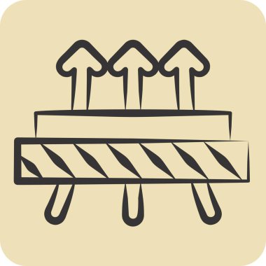 Simge Yayılmış. Kumaş sembolüyle ilgili. El çizimi tarzı. dizayn edilebilir