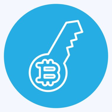 Simge Dijital Anahtarı. Kripto para birimi sembolüyle ilgili. mavi gözler tarzı